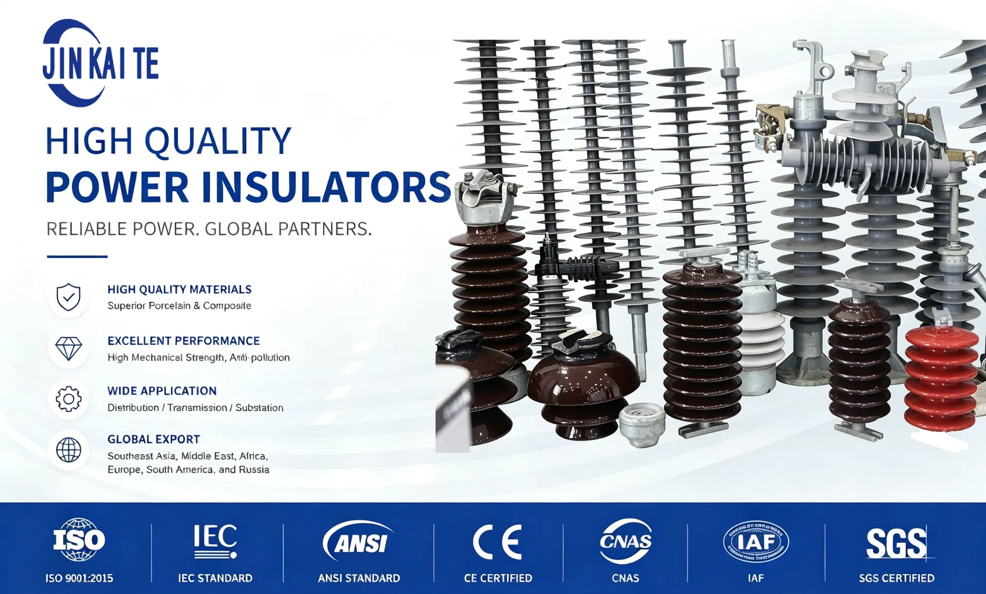 Fpq-11/5 Aislante Eléctrico Polimérico Compuesto de Caucho para Alta y Baja Tensión para 11kv 5kN Línea de Energía con IEC