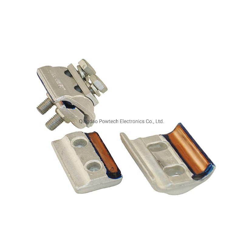 Abrazadera de aluminio con conector de ranura paralela de cobre para cable de aluminio