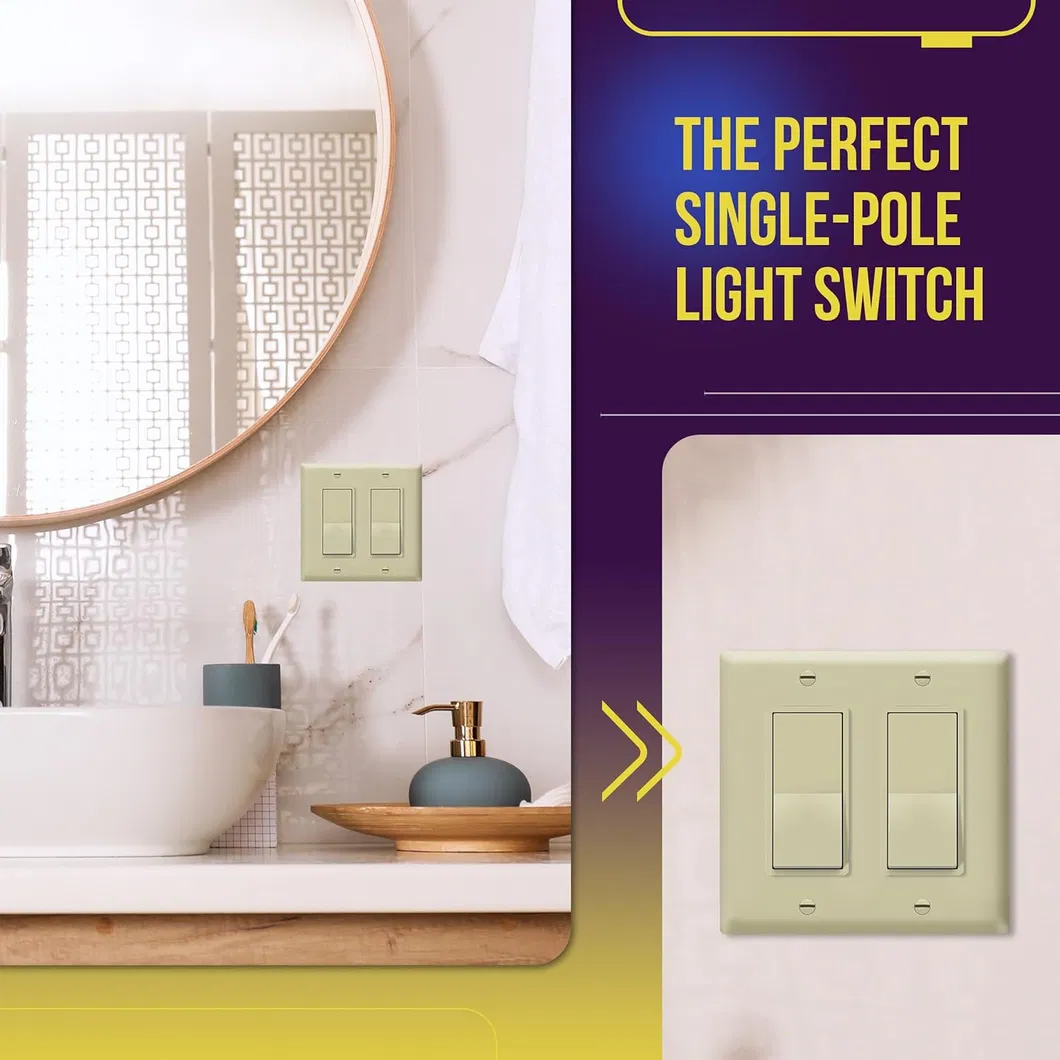 Interruptor de pared decorativo de paleta de rocker Ivory AC