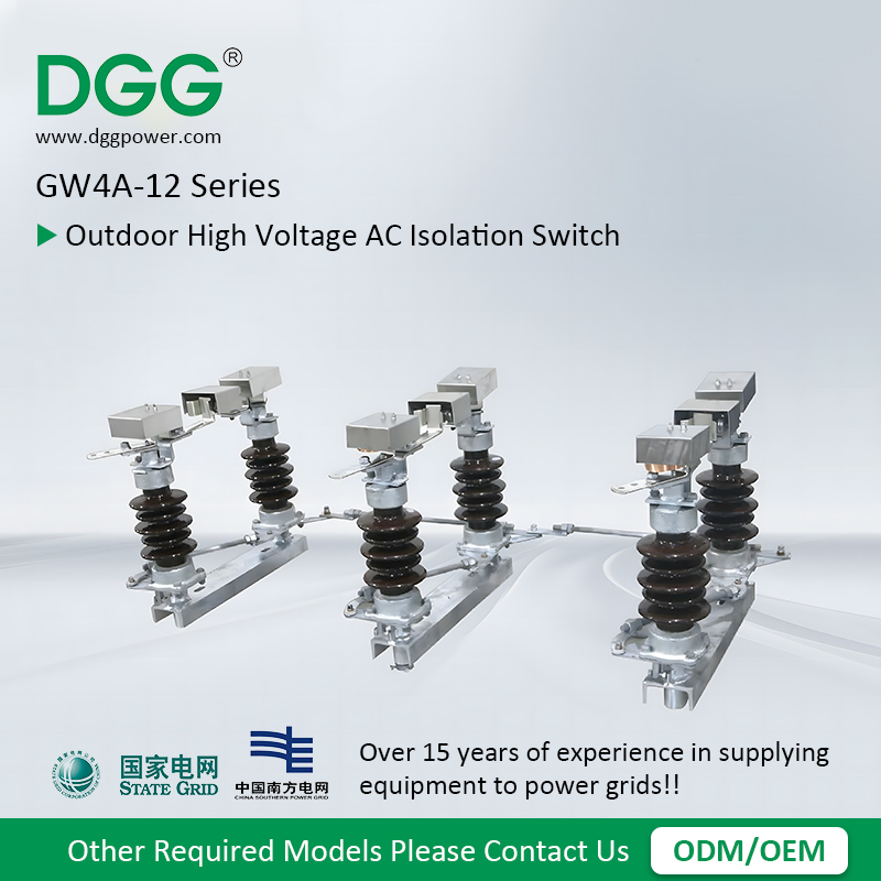 Dgg Gw4a-12 Interruptor de Aislamiento de Alta Tensión al Aire Mejorado 10kv 12kv Interruptor de Aislamiento y Puesta a Tierra de Media Tensión para Equipos de Conmutación