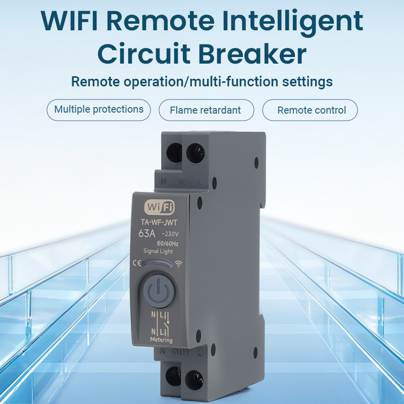Interruptor Automático Inteligente WiFi Tuya MCB 63A 1p+N con Monitoreo de Energía en Tiempo Real Kwh y Control Remoto por APP