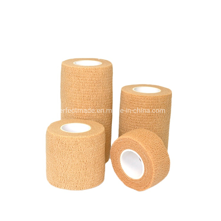 Waterproof Medical Knee Self Adheren Non Woven Easy Tear Self Adhesive Vet Wrap Cohesive Elastic Bandage