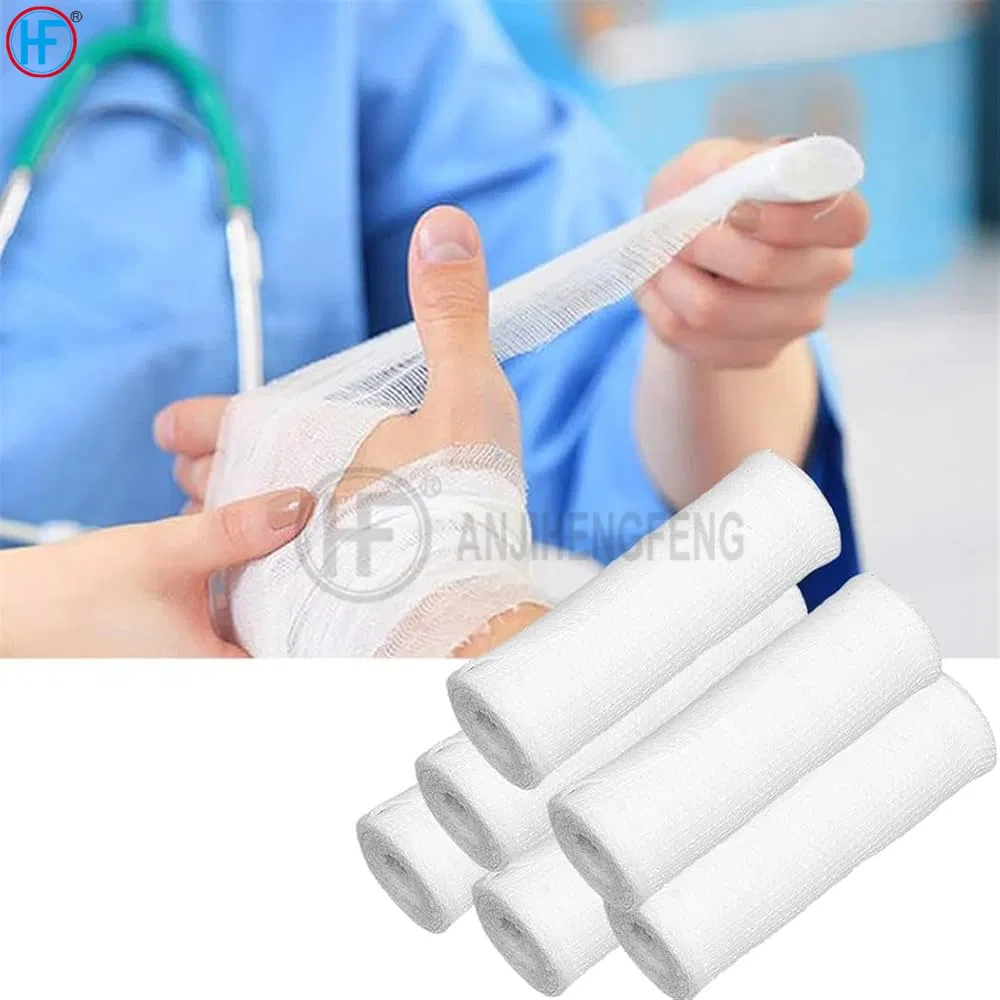 Bandage Manufacturer CE&ISO Approved Medical Cotton Gauze Bandage with Woven Sides