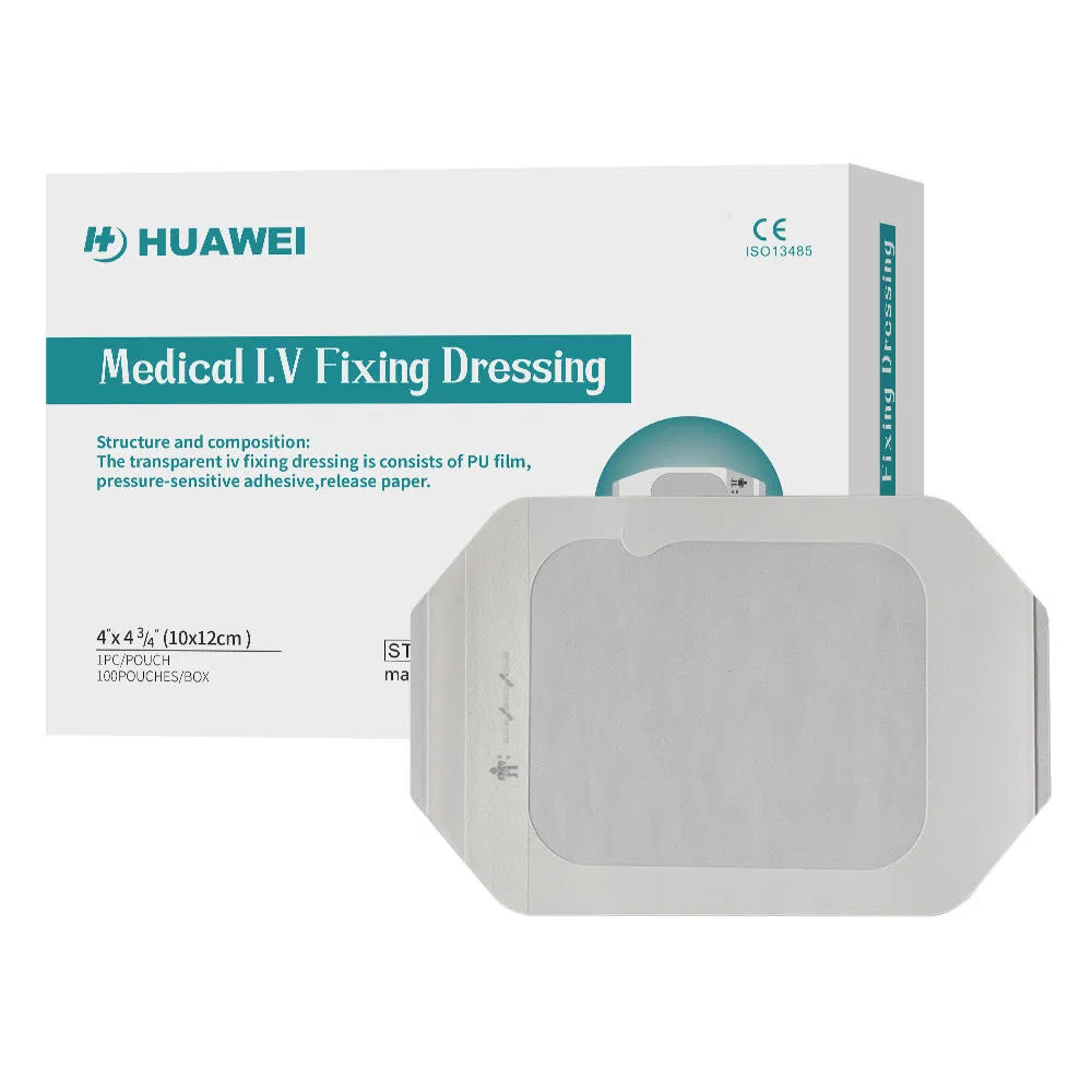Chinese Manufacture Medical Sterile Transparent Film Dressing Self Adhesive Fixition Plaster 4 in X 4 3/4 in 100PCS/Pack
