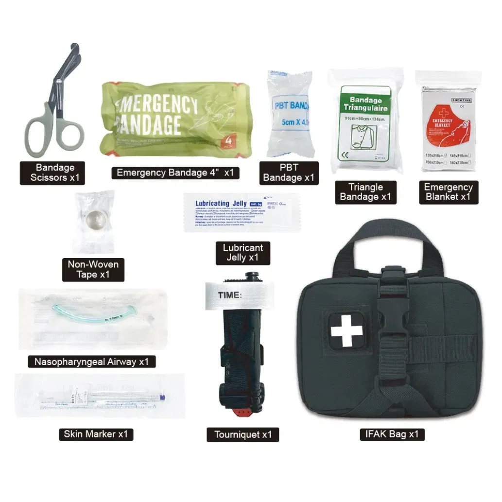Kaiimed Tactical First Aid Kit with Tourniquet, Bandage &amp; Trauma Dressing – Outdoor Emergency Ifak Pouch