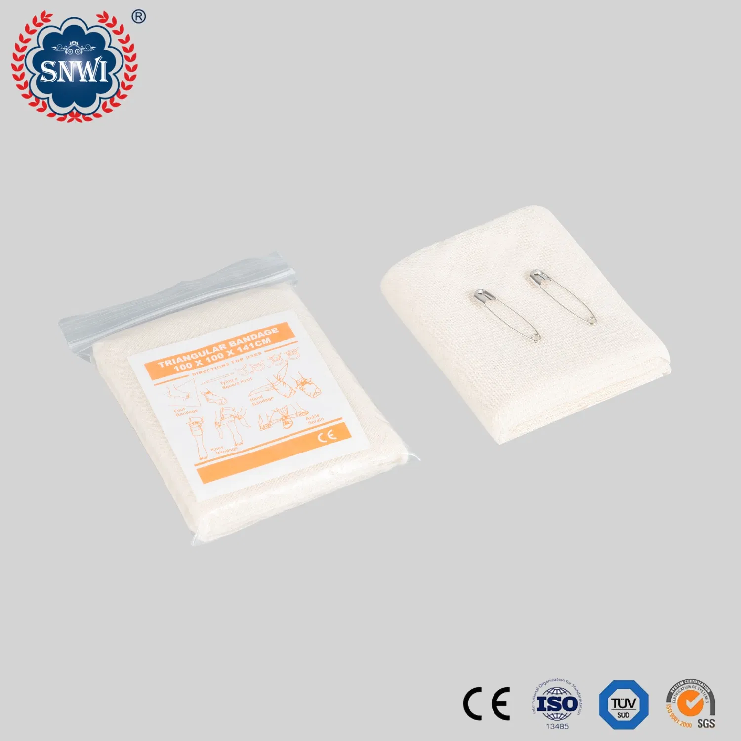 Factory Direct Sale Medical Surgical First Aid 100%Cotton Absorbent Gauze Triangular Bandage