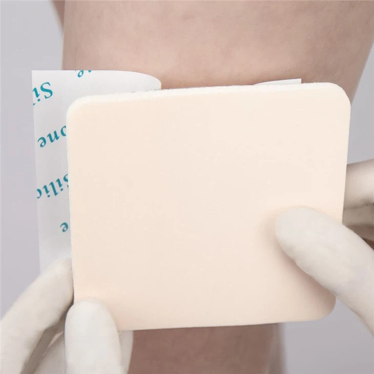 Waterproof Self-Adherent Silicone Foam Dressing Hydrophilic Wound Dressing for Moist Healing