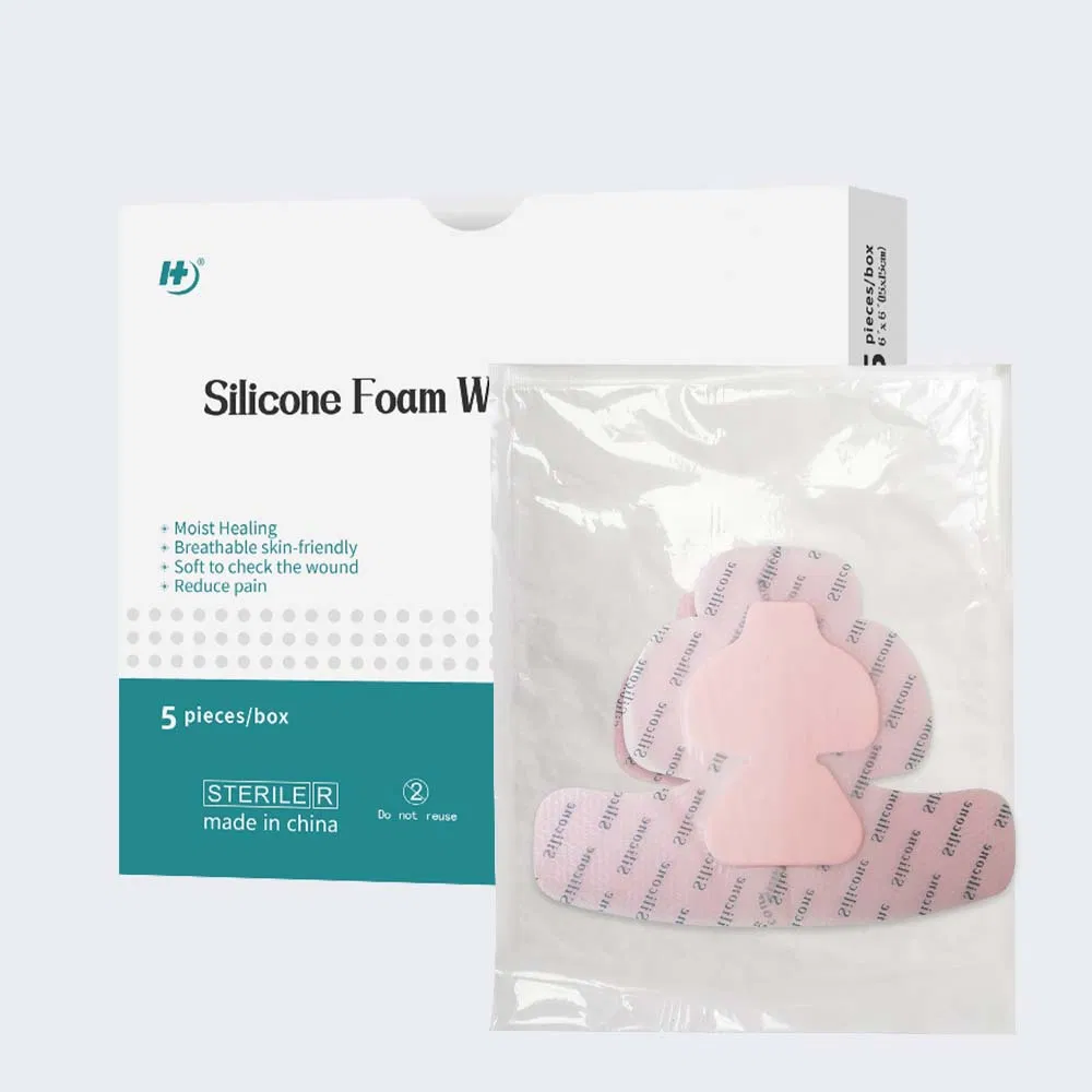 Silicone Foam Bandage Antibacterial Silicone Foam Wound Dressing for Heel/Elbow/Wrist/Ankle