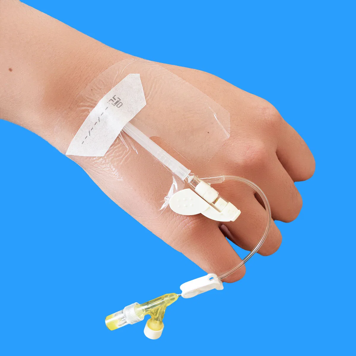 Disposable Waterproof IV Cannula Fixation Dressing Transparent Film Fixing Dressing with Border