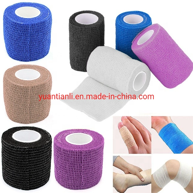 Medical Non Woven Easy Tear Self Adhesive Vet Wrap Elastic Cohesive Bandage