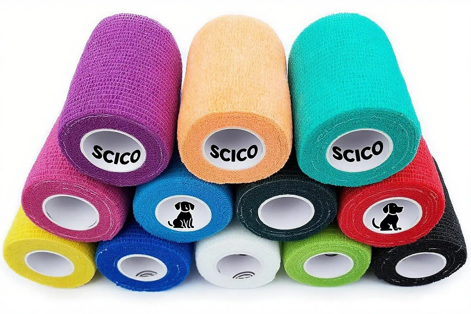 Custom Logo Elastic Non-Woven Cohesive Bandage Self-Adhesive Printed Vet Wrap Bandage for Dogs