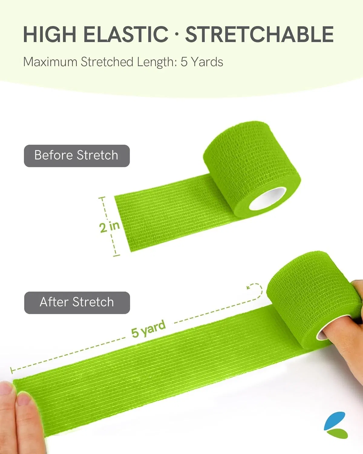 Self Adhesive Bandage Wrap - Cohesive Tape for Athletic &amp; Sports - 1" X 5 Yard Self Adherent Medical Tape, Flexible, Waterproof Elastic Bandage for Wrist &amp; Ank