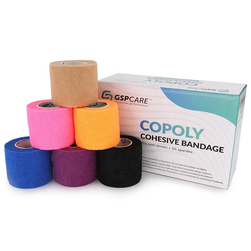 Hospital Grade Class 1 Sports Wound Support Compressed Dressing Custom Print Colored Self Adhesive Vet Wrap Bandage
