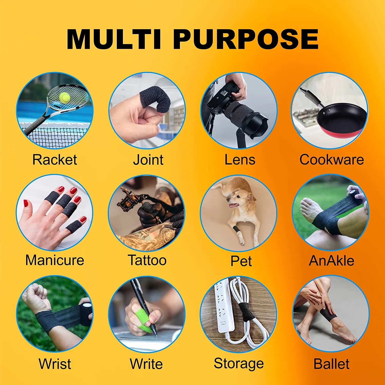 4 Inch Non-Woven Vet Wrap Elastic Self-Adhesive Bandage 10cm *4.5m Plaster Wound Strip Sport Protection Adhesive Bandage Horse Bandage