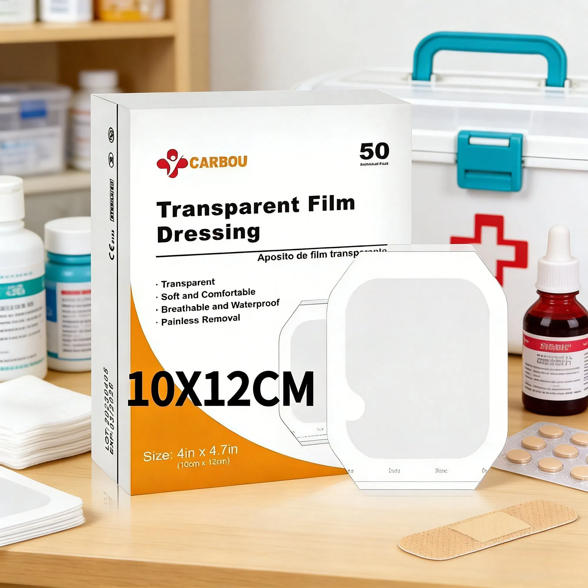 Soft Comfortable Good Adhesion 10*12cm Ultra-Thin Light Transparent Film Dressing