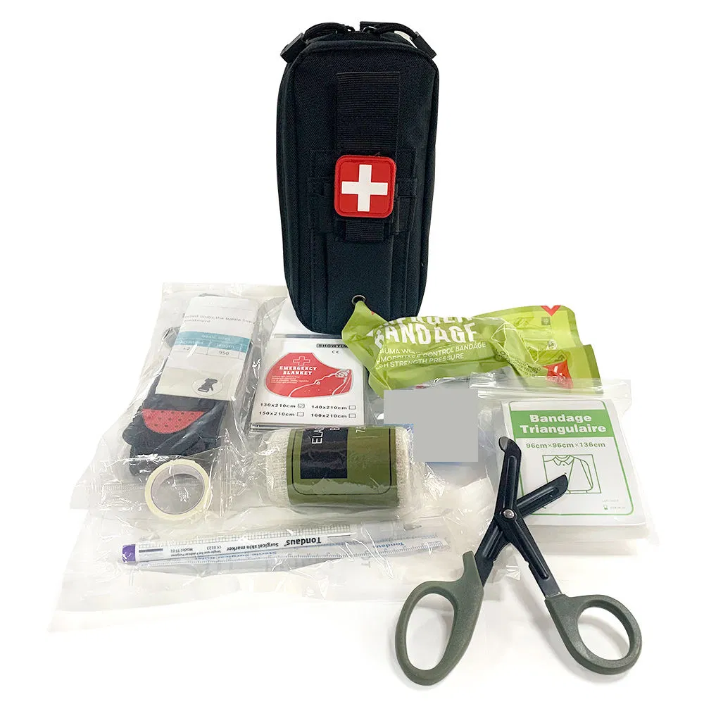 Premium First Aid Kit with Emergency Bandage Trauma Shears Triangular Bandage CPR Mask for Outdoor Camping Travel