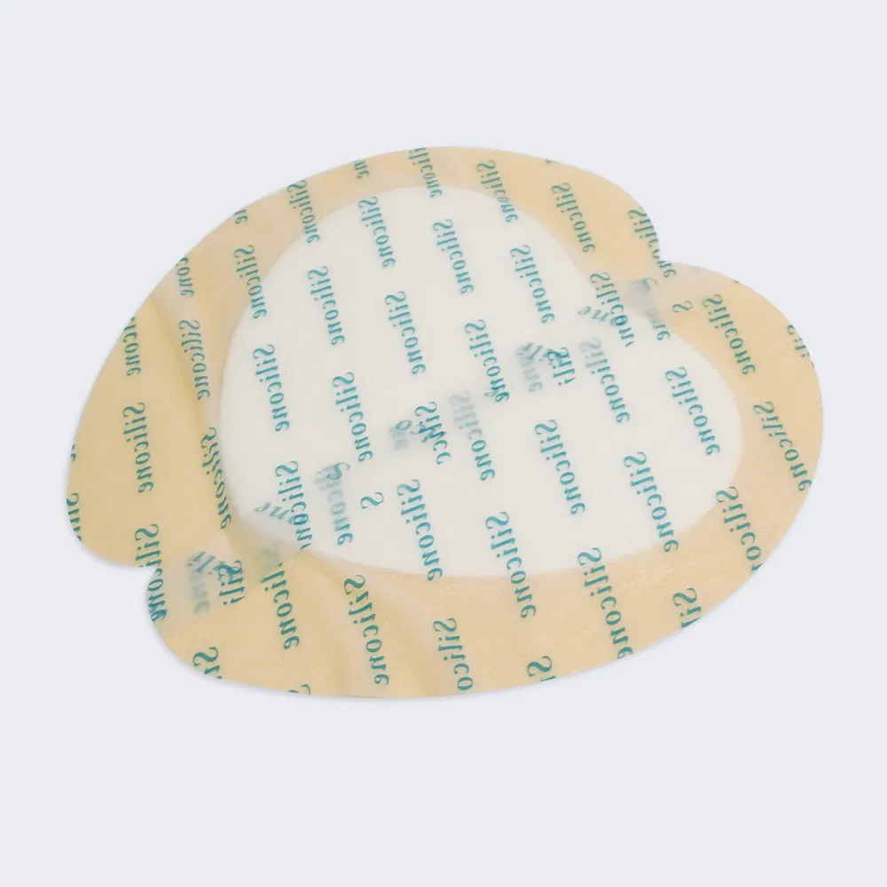 High Absorbency Silicone Adhesive Wound Bandage, Sacrum Silicone Foam Dressing with Gentle Border with FDA CE Certificate