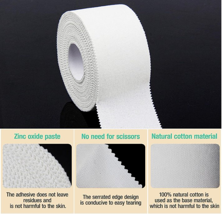 100%Cotton&CE FDA ISO Medical Athletic Zinc Oxide Glue Athletic Adhesive Fabric Latex or Latex Free Glue Waterproof Sports Tape