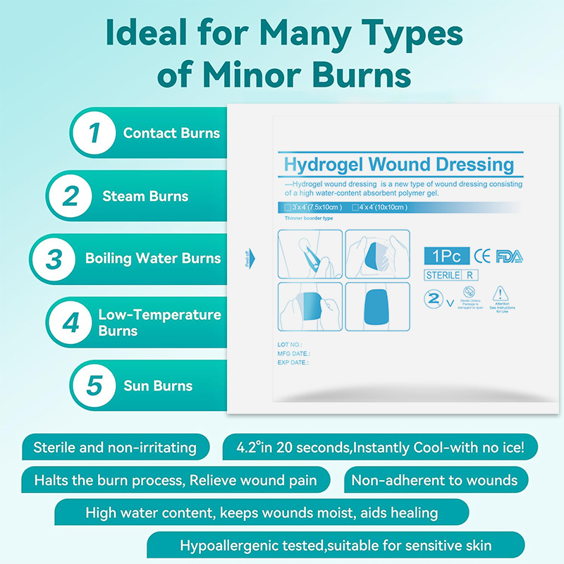 5X5cm Hydrophilic Antibacterial Super Hydroscopicity Hydrogel Wound Dressing