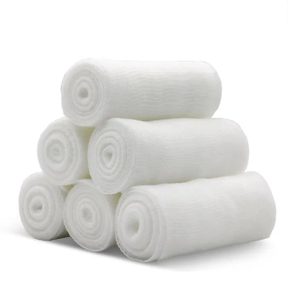 First Aid Bandage Athlete Elastic Tap Skin Friendly Stretch Medical Conforming Wrap Gauze Rolls PBT Bandage for Wound Care