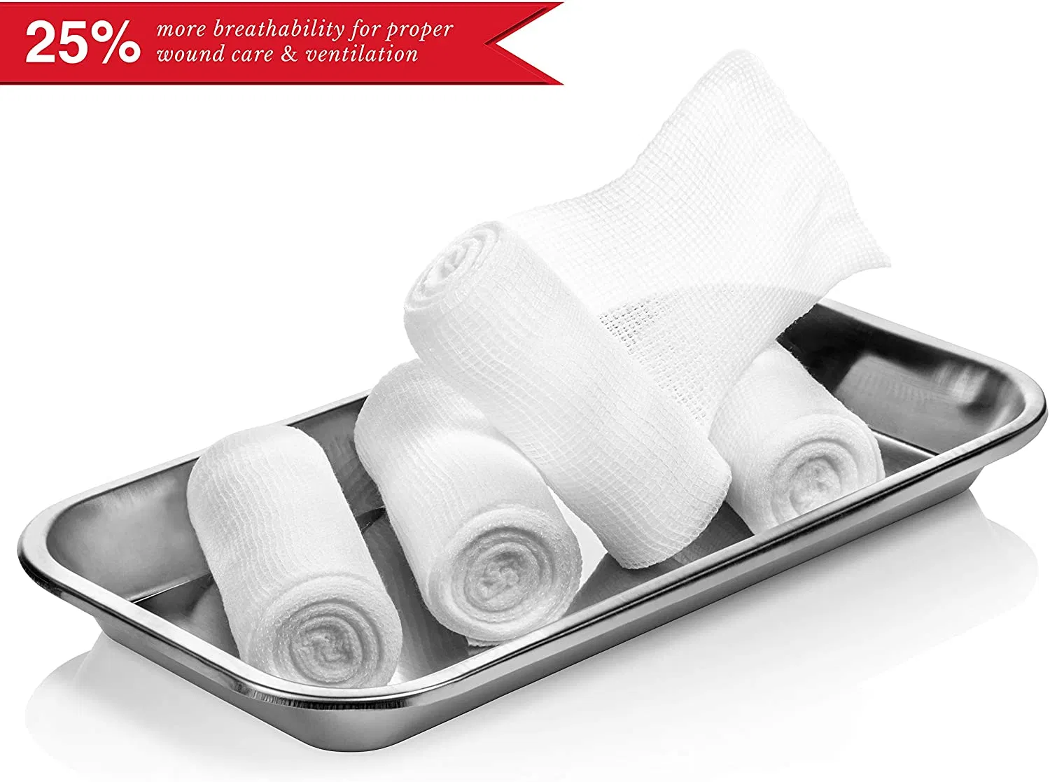 Gauze Rolls Pack of 24 – Premium Quality Lint and Latex-Free 4 Inches X 4.1 Yards Conforming Stretch Bandages