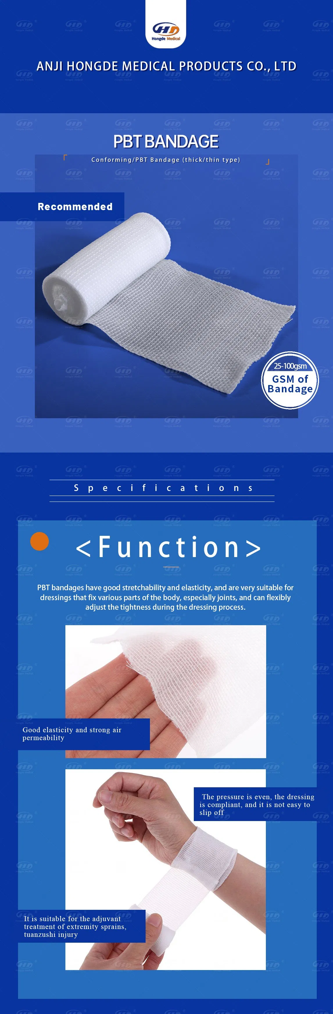 Cohesive Elastic Bandage Full View