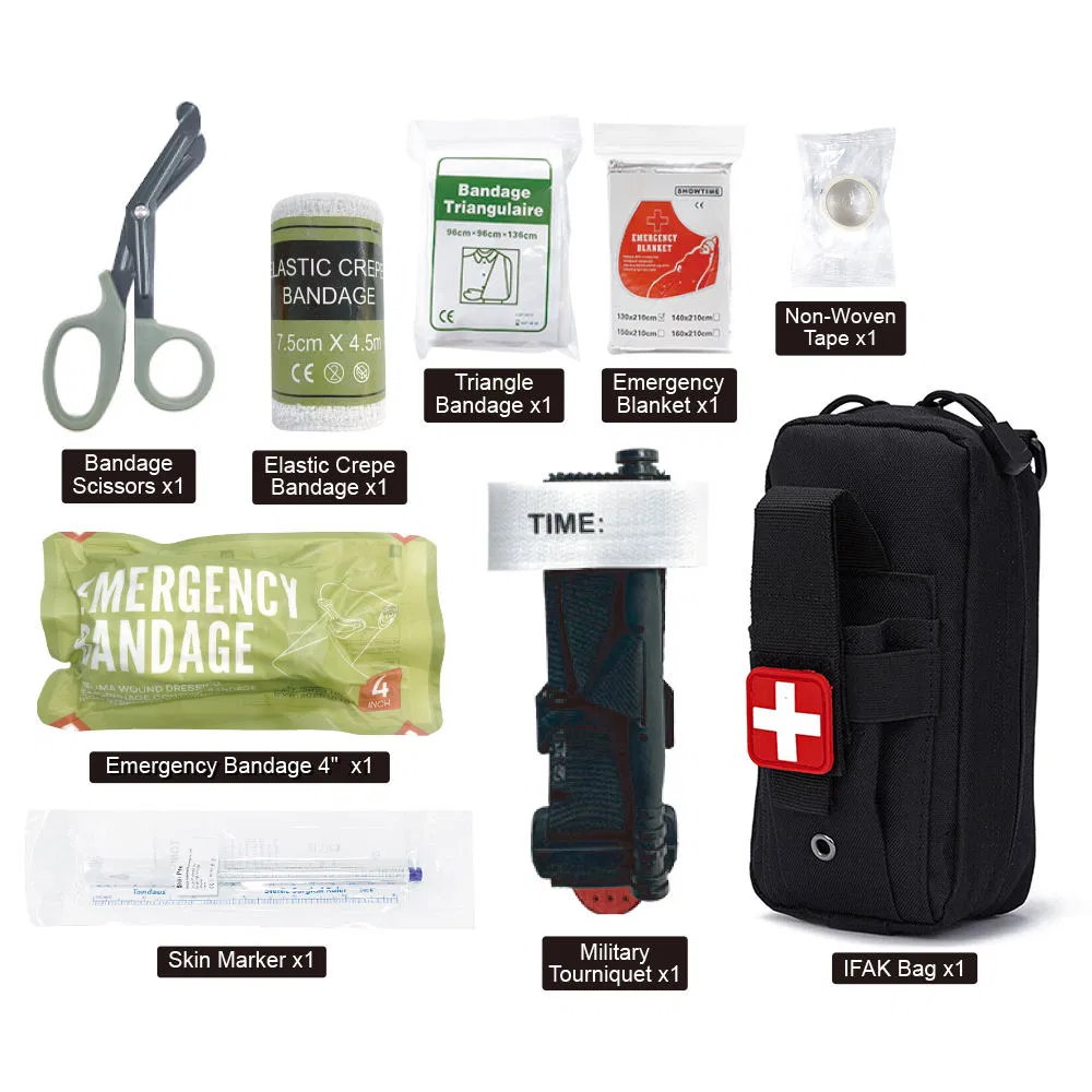 Premium First Aid Kit with Emergency Bandage Trauma Shears Triangular Bandage CPR Mask for Outdoor Camping Travel
