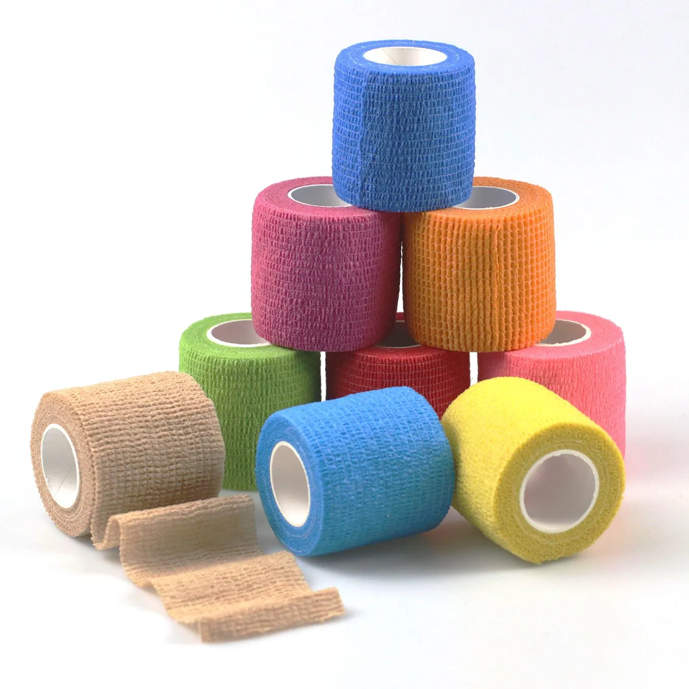 Self-Adhesive Cohesive Colorful Elastic Medical Compression Non-Woven Bandage for Sport