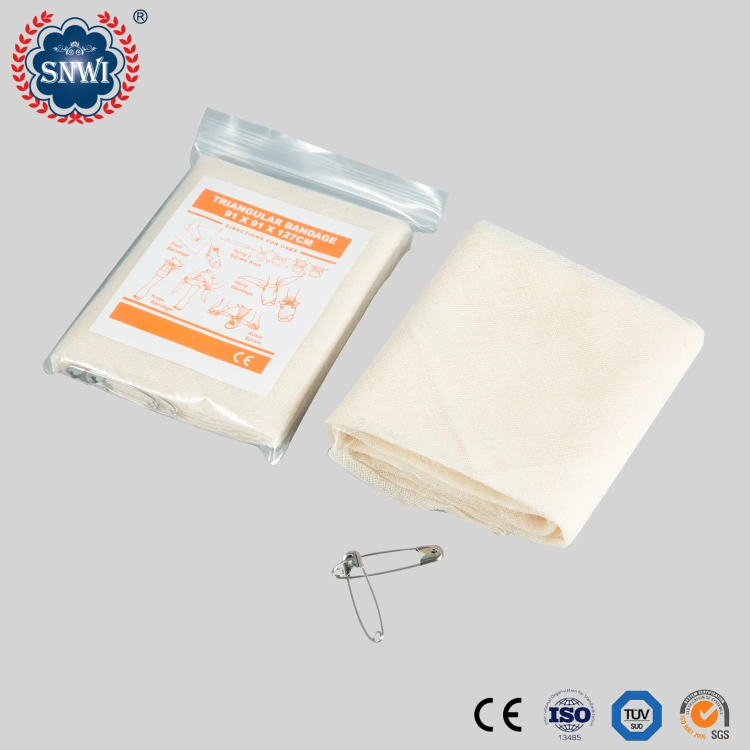 Factory Direct Sale Medical Surgical First Aid 100%Cotton Absorbent Gauze Triangular Bandage