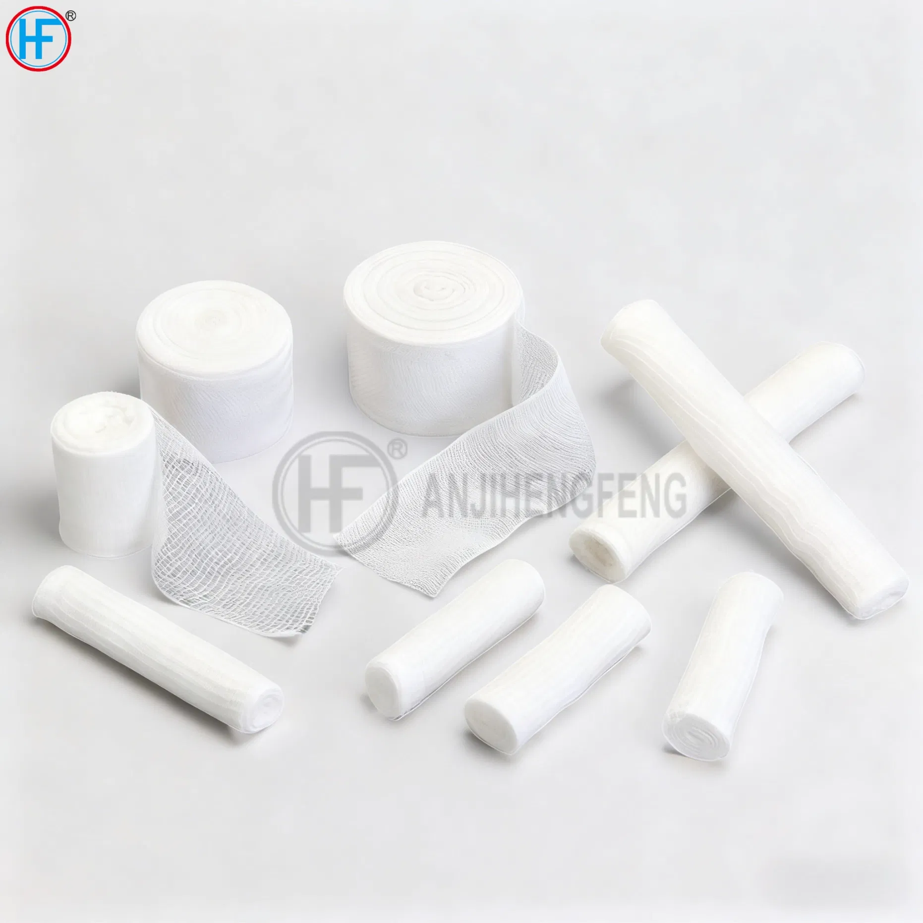 Bandage Manufacturer CE&ISO Approved Medical Cotton Gauze Bandage with Woven Sides