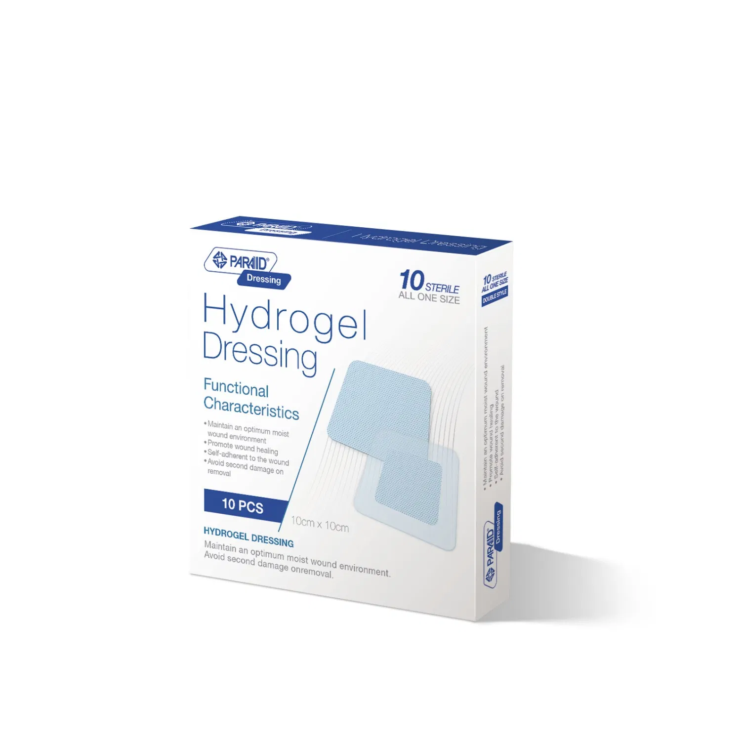 Hot Selling 10*10cm Medical Wound Care Hydrogel Adhesive Burn Dressing