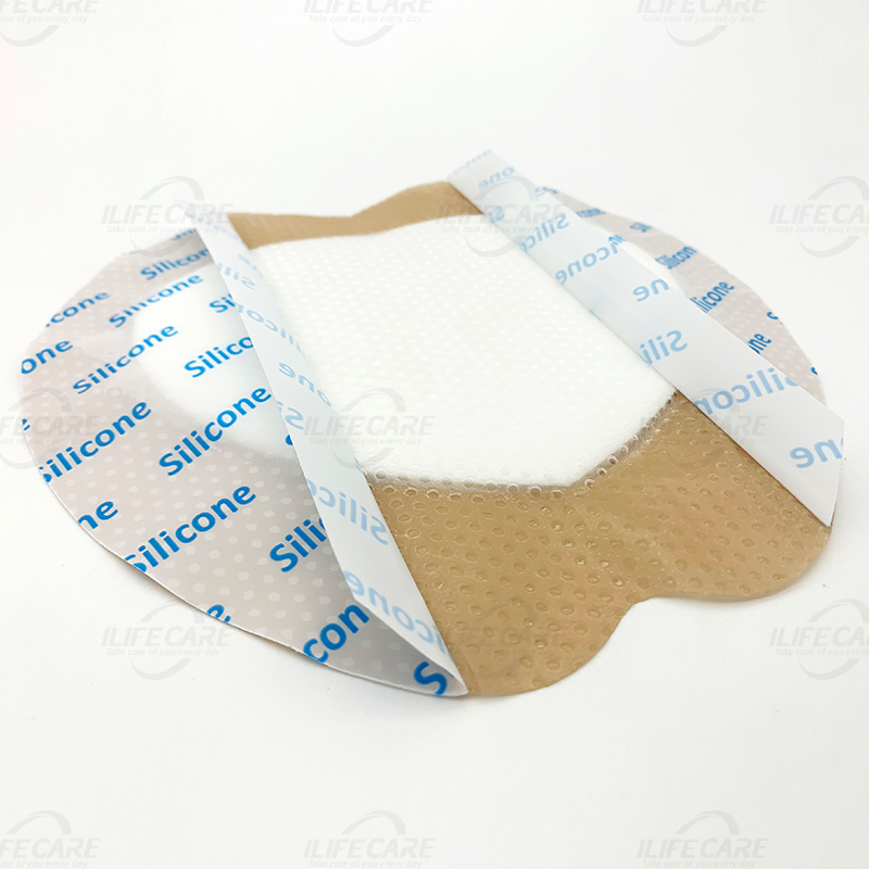 Sacral Bordered Silicone Adhesive Foam Wound Dressing 18*18cm Bed Sore Treatment Bandage for Sacrum