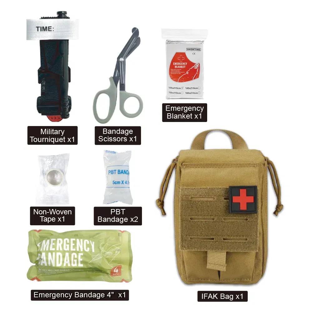 Portable First Aid Kit with Emergency Bandage Tourniquet Trauma Shears for Outdoor Camping Travel
