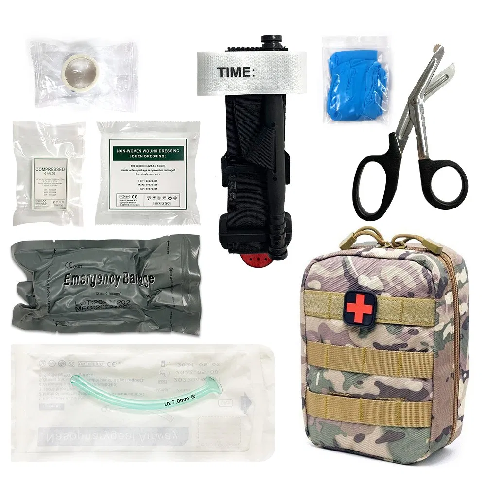 Outdoor Survival Gear Molle Bag Medical Emergency Ifak First Aid Kit with Tactical Tourniquet Israel Bandage Camping EDC