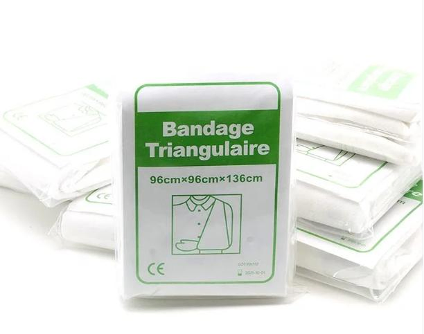Mdr CE FDA Approved Triangular Bandage Ifak Accessories with Safey Pins First Aid Wound Dressing Fracture Fixation Emergency Triangular Bandage