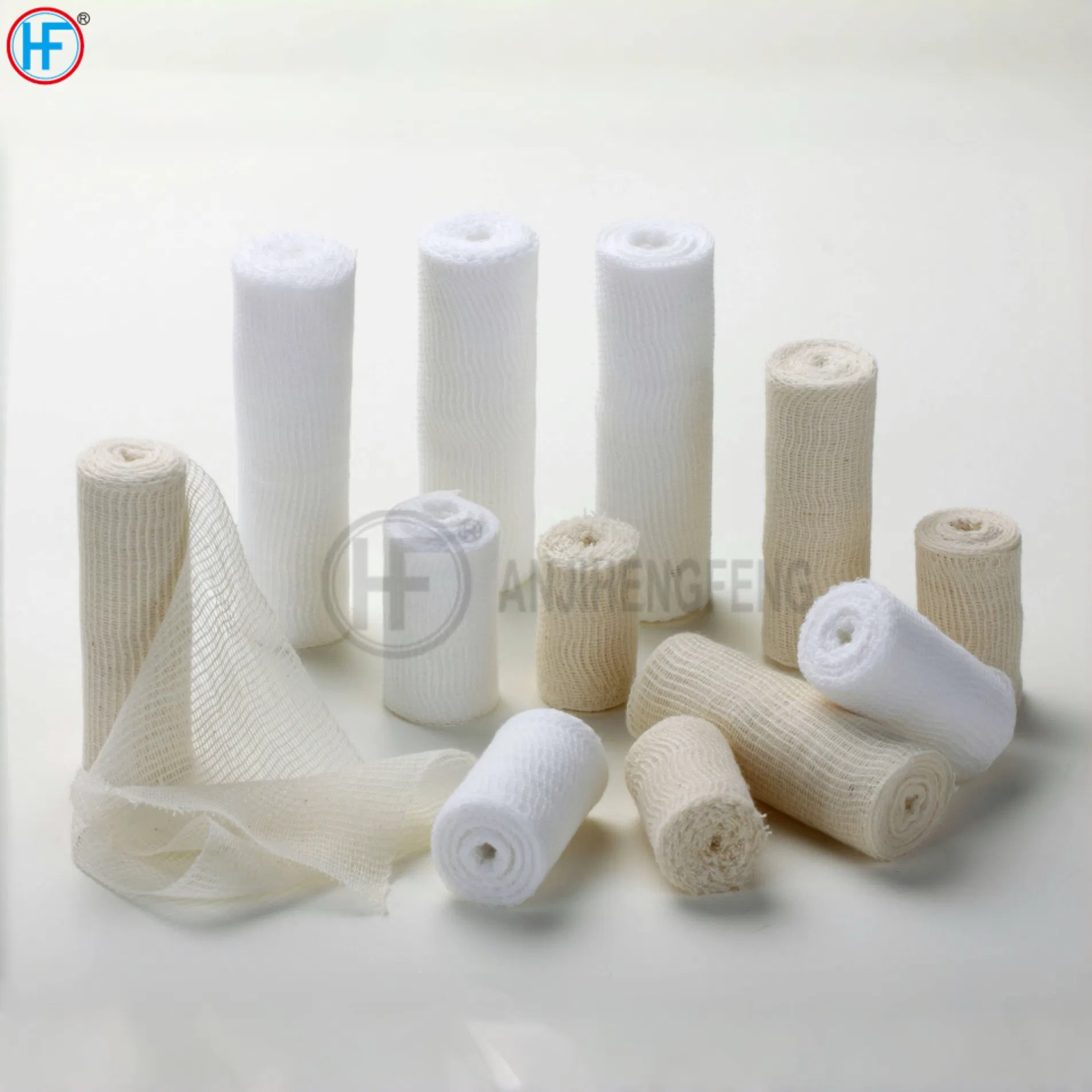 Bandage Manufacturer CE&ISO Approved Medical Cotton Gauze Bandage with Woven Sides