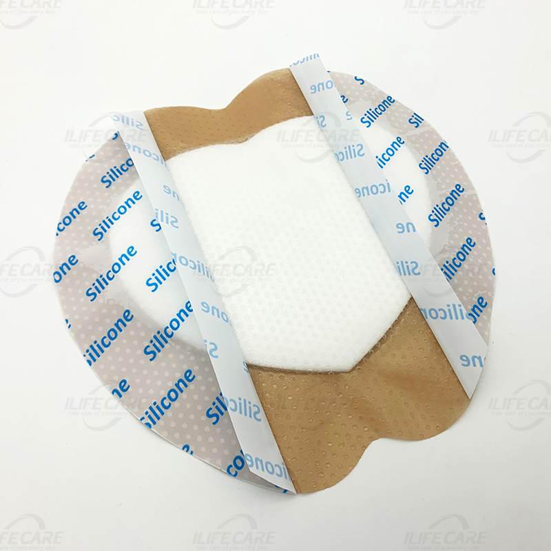 Sacral Bordered Silicone Adhesive Foam Wound Dressing 18*18cm Bed Sore Treatment Bandage for Sacrum