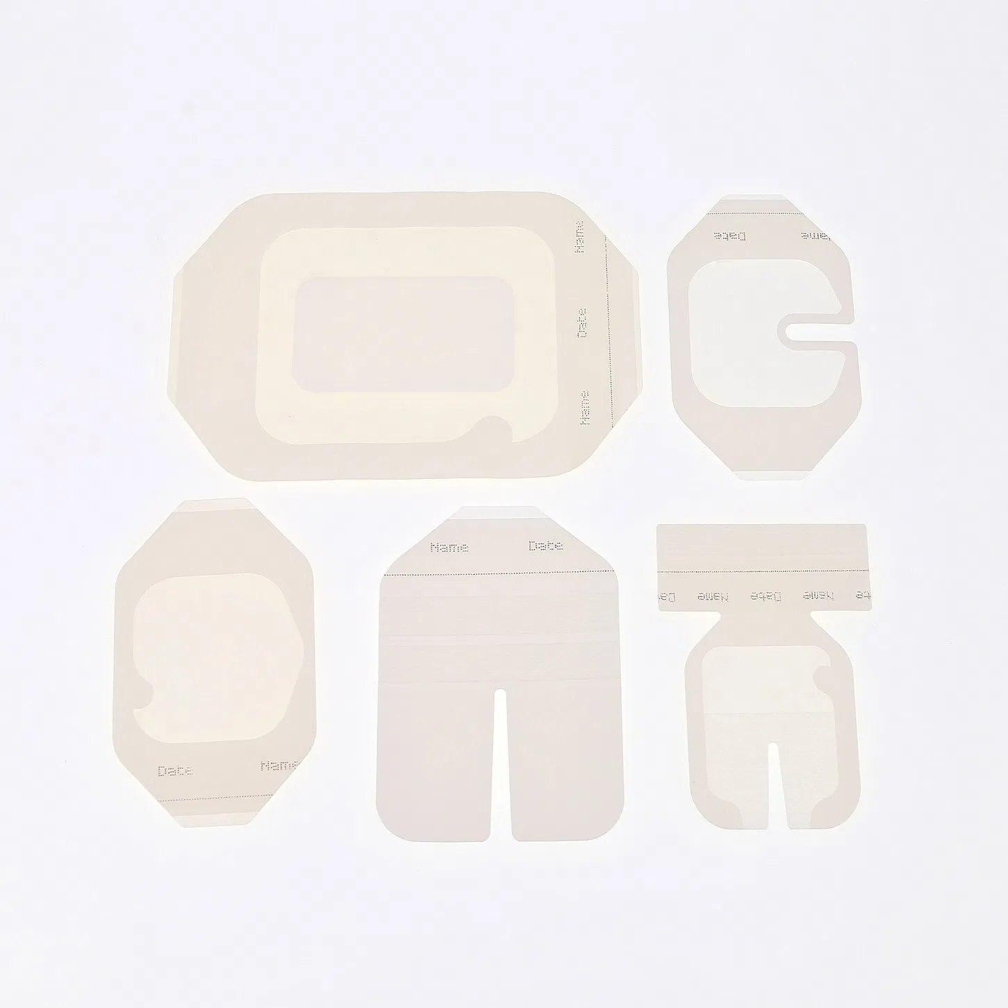 Medical Waterproof 6X7cm/10X12cm/10X15cm/10X20cm Transparent PU Film Dressing with Label Strip