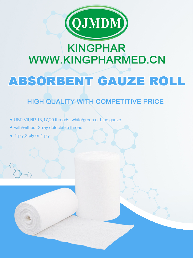 100% Cotton Medical Surgical Disposable Dressing Absorbent Gauze Bandage Roll Used in Hospital with CE ISO