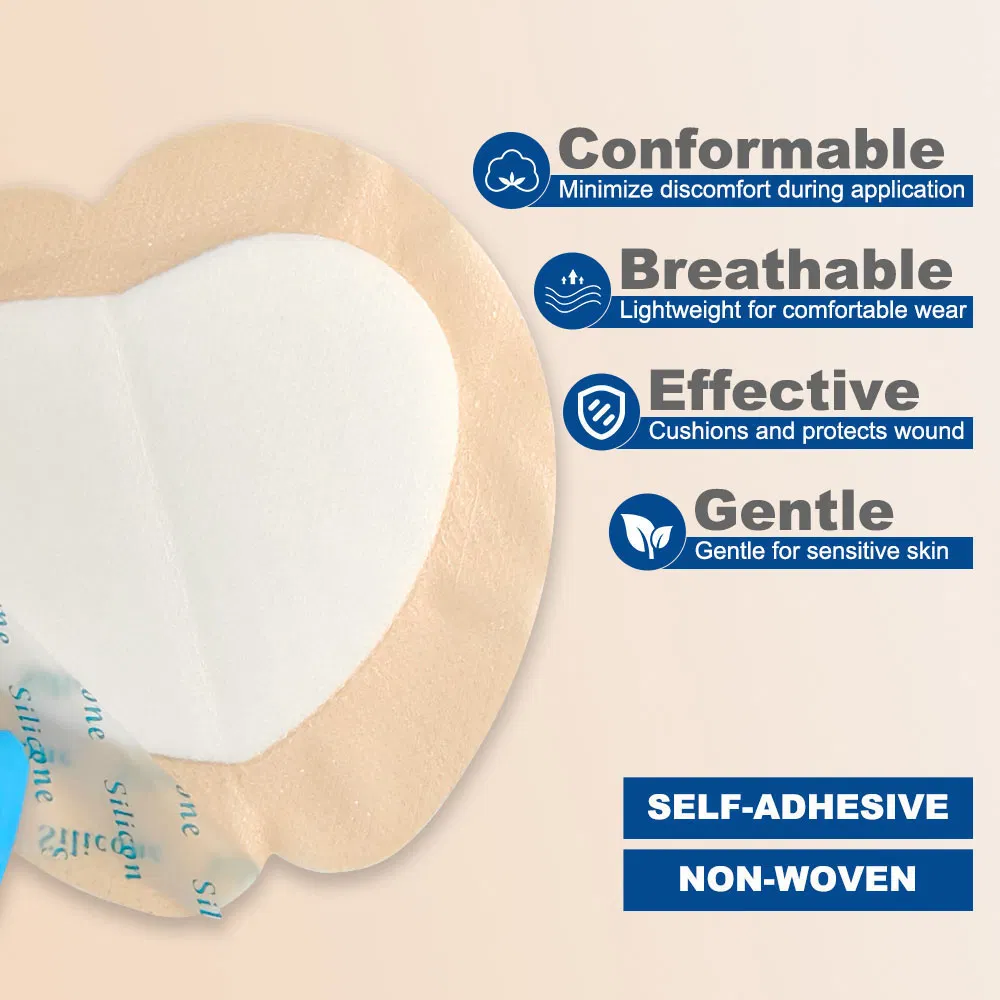 Waterproof Foam Dressing -Custom Heart-Shaped Flexible &amp; Skin-Friendly Wound Care