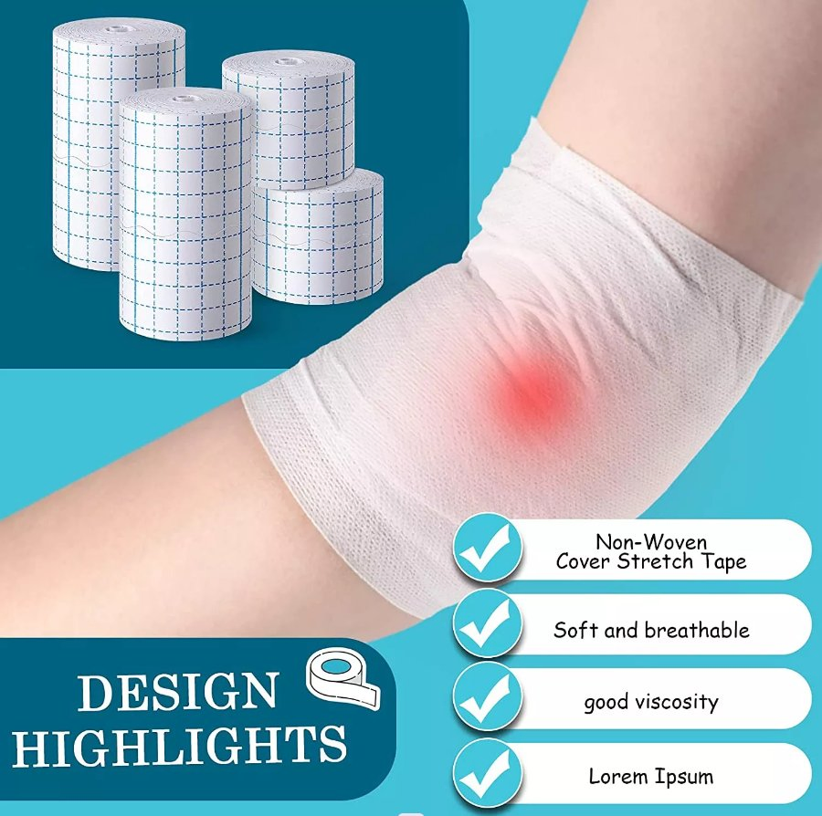 White Non Woven Surgical Fixation Tape 5cm X 10m Far Infrared Disinfecting Breathable for Medical Wound Dressing Secure Bandage