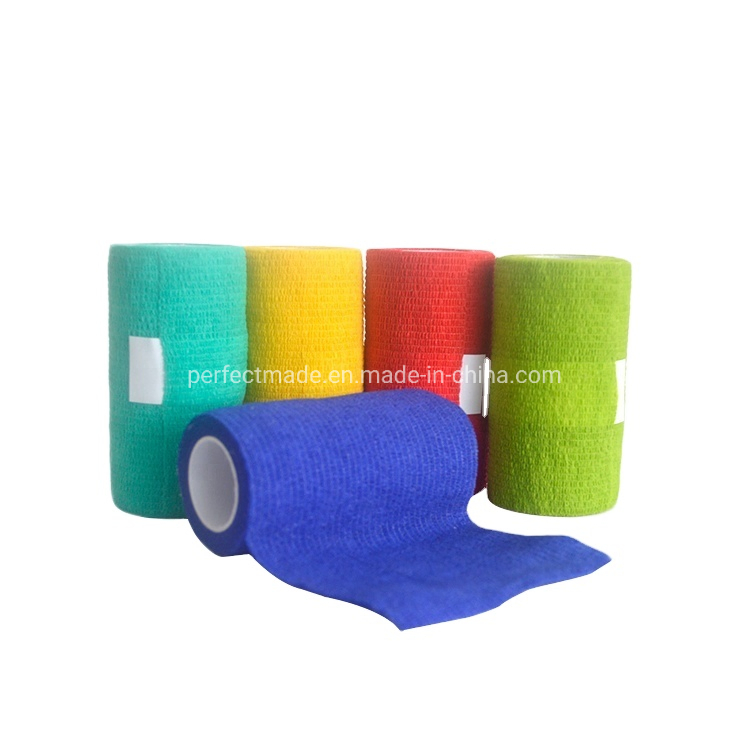 Waterproof Medical Knee Self Adheren Non Woven Easy Tear Self Adhesive Vet Wrap Cohesive Elastic Bandage
