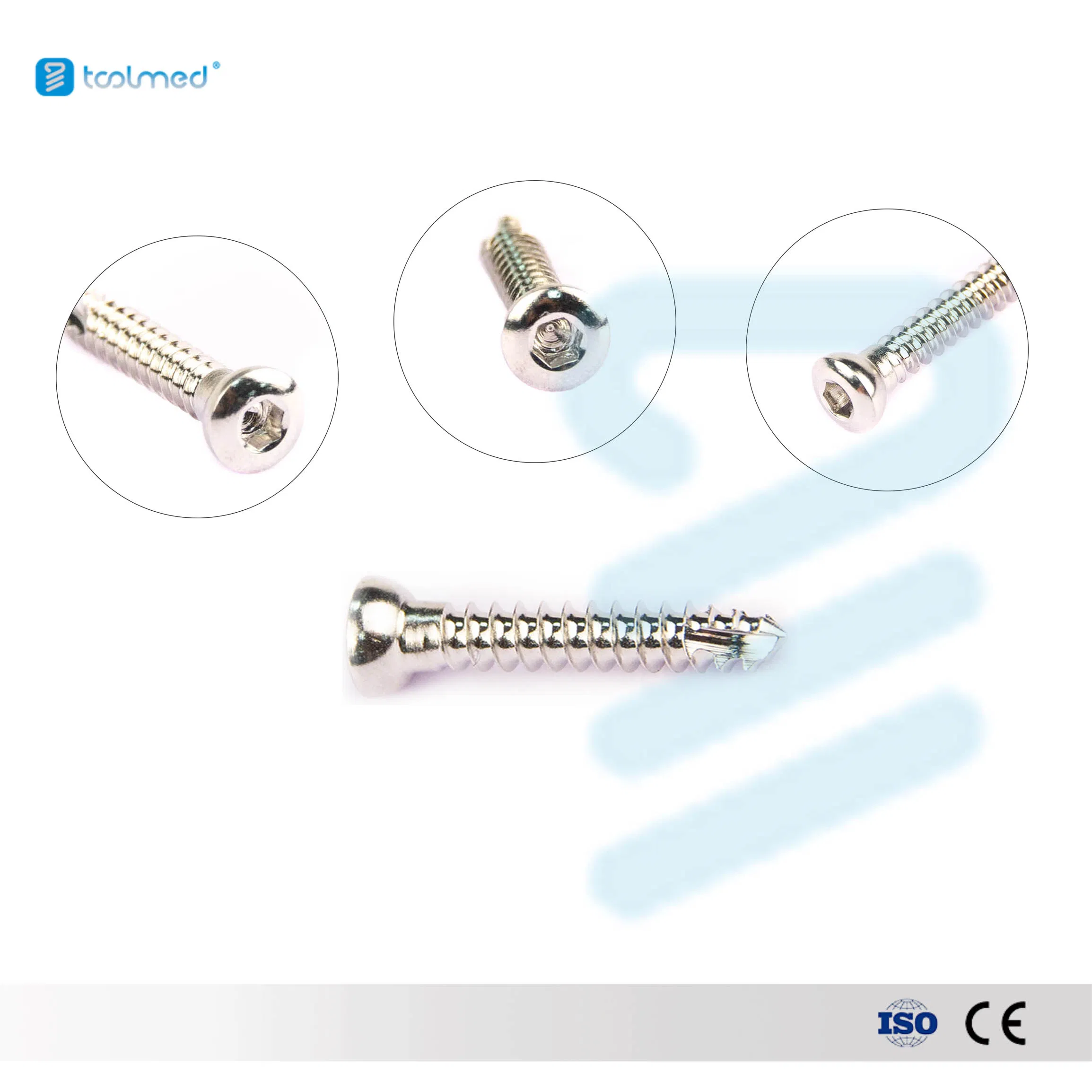 Veterinary Orthopedic Implants Stainless Steel Hexagon Head Bone Screws Plates Manual Power Source Surgical Instruments