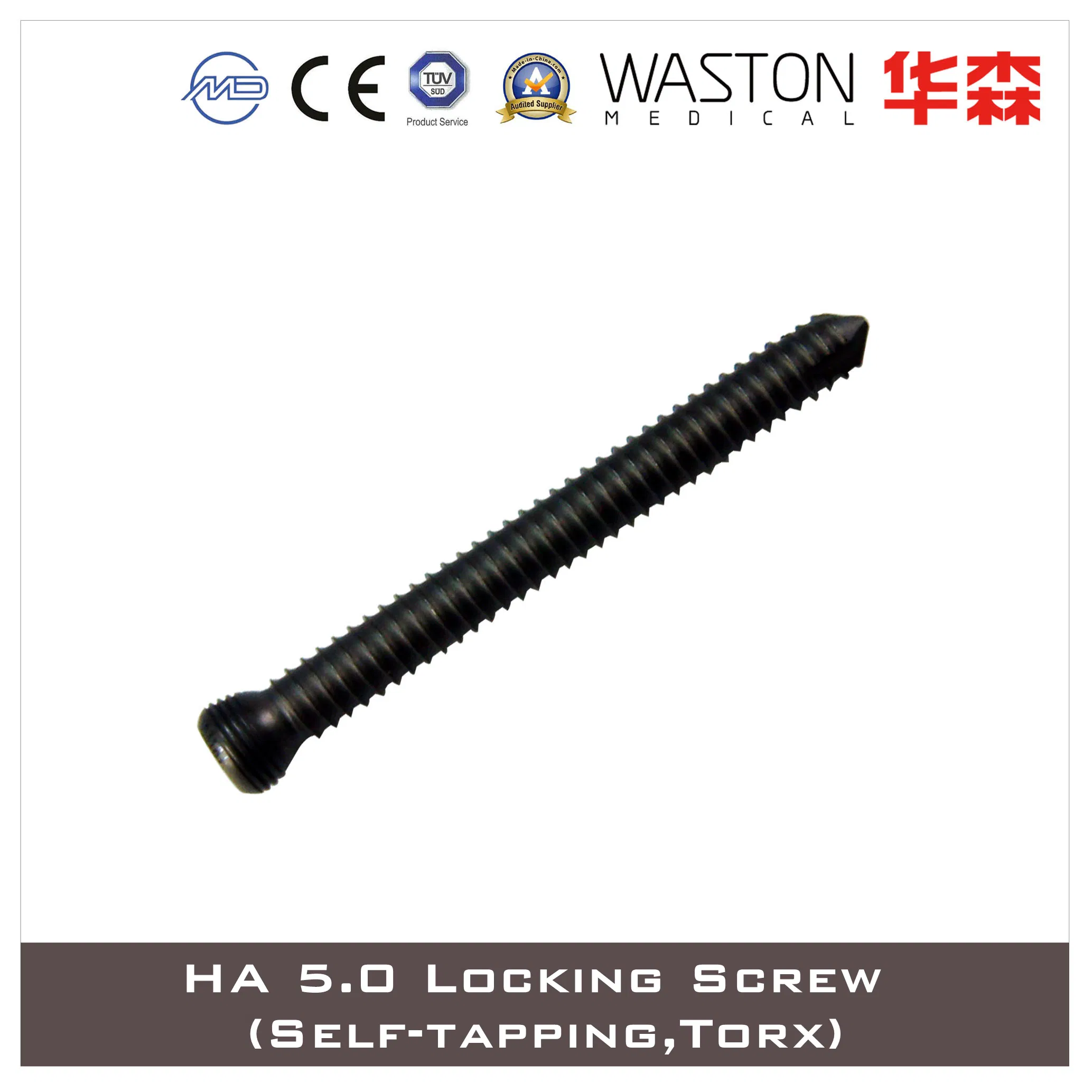 Ha 5.0 Self-Tapping Locking Screw with Torx and Hex Head
