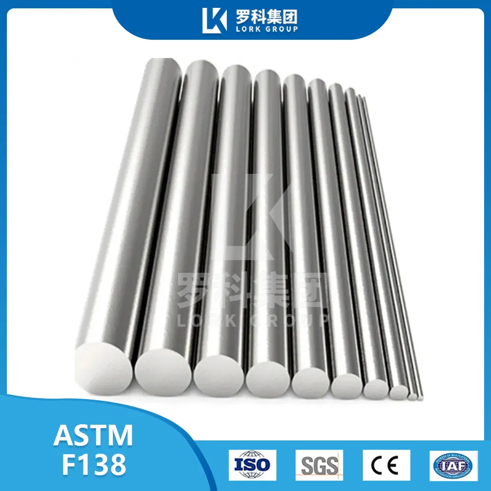 Lork Custom Uns S31673/ASTM F138 Alloy Steel Rod Vacuum Melting Medical-Grade Surgical Implants 316lvm Stainless Steel Bar