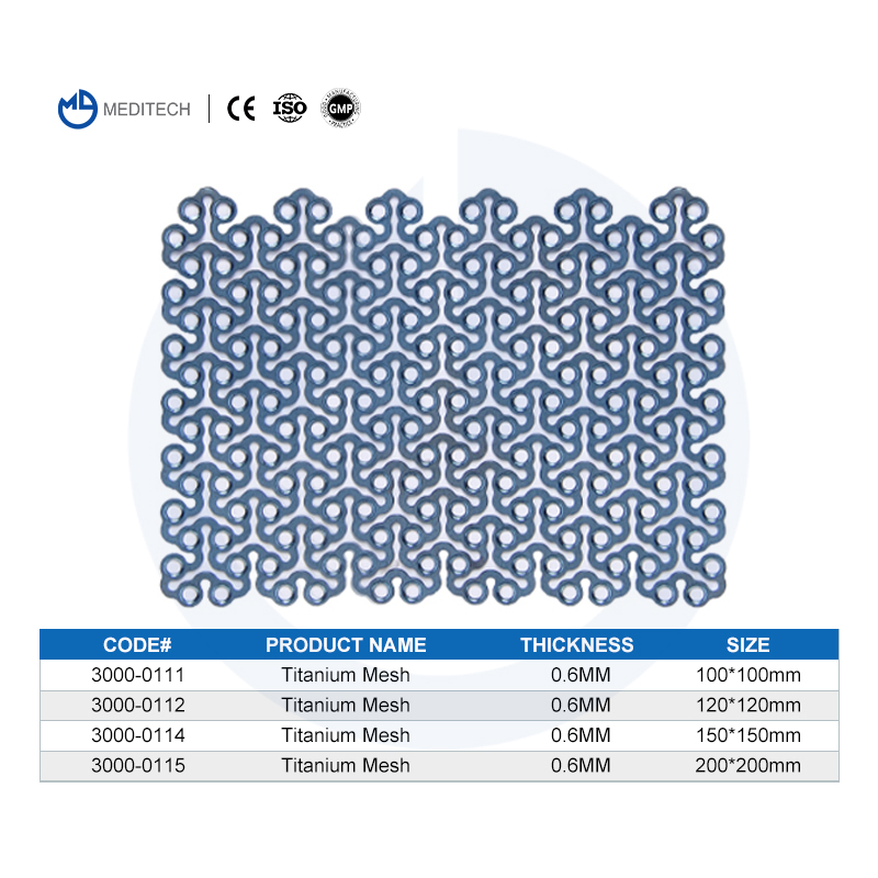 X1 Maxillofacial Plate Holes Spacing 22mm Cranial Surgery Titanium Mesh Orthopedic Implants Cranial Titanium Lockingl Plate
