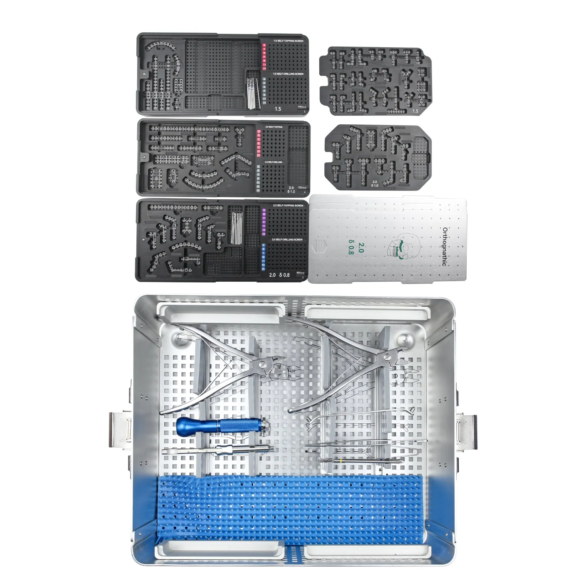 2026 Toolmed Factory Manufacturing Orthopedic Instrument Set Cmf System 1.5/2.0 Maxillofacial Plate Instrument Set