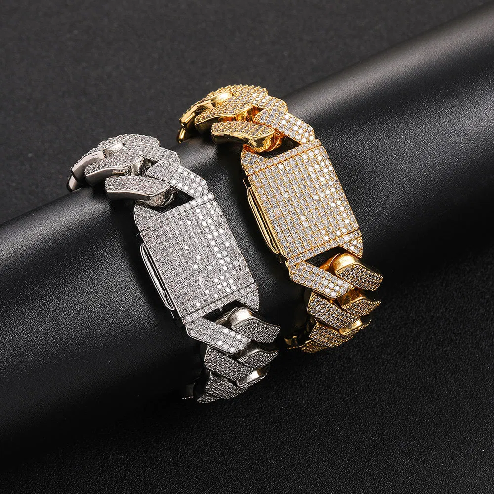 New Birthday Gift Men's Bracelet Zircon Diamond Hip Hop Necklace