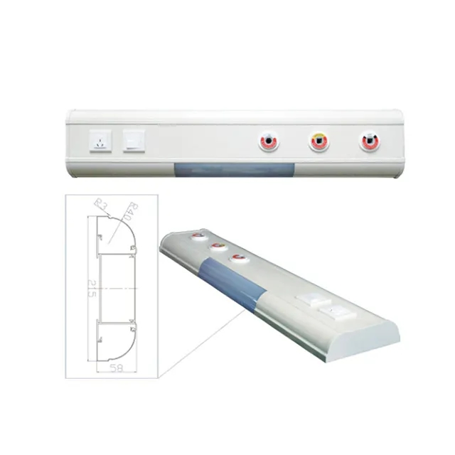 OEM Aluminum Alloy Modular Medical Gas Supply Horizontal Bed Head Unit