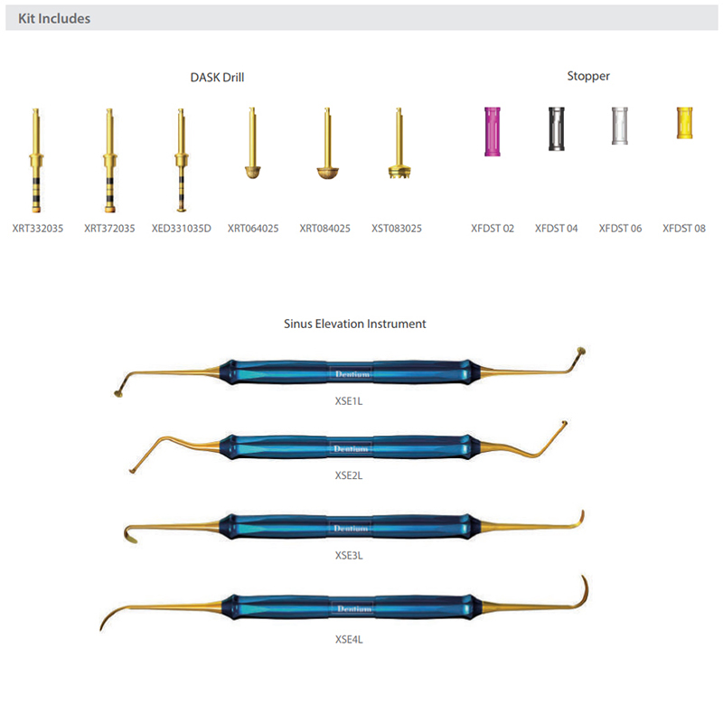 Original Dask Dentium Advanced Sinus Kit Dentium Implant Abutments Dental Implant Titanium